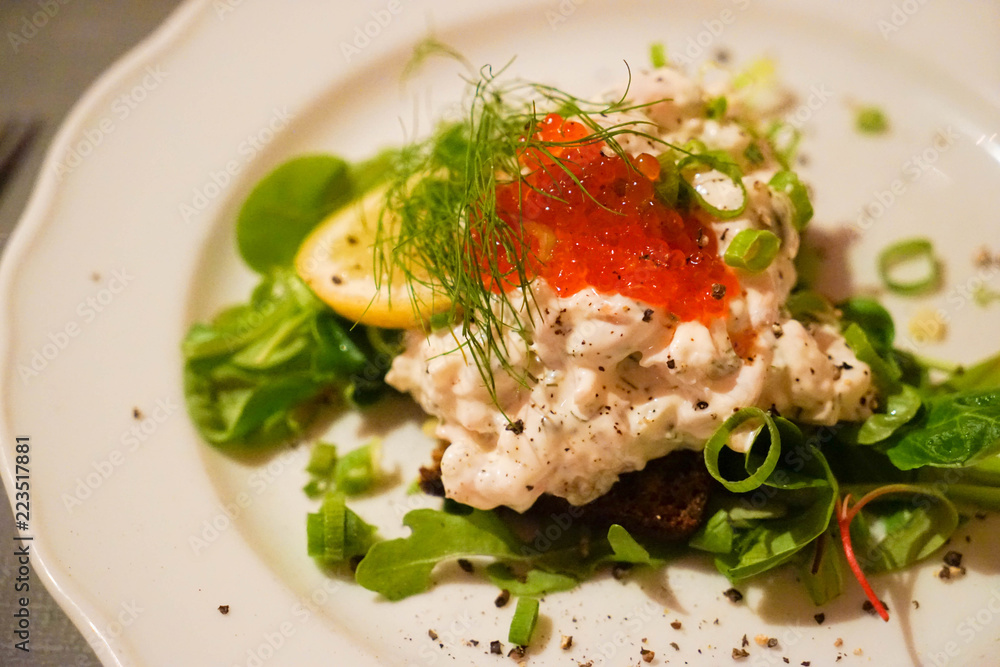 Traditional Seafood Salad in Finland Traditional Seafood Salad in Finland