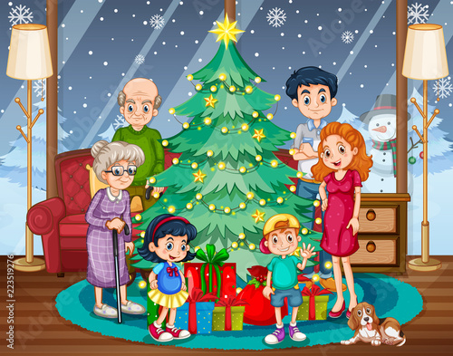 Family gathering on Christmas