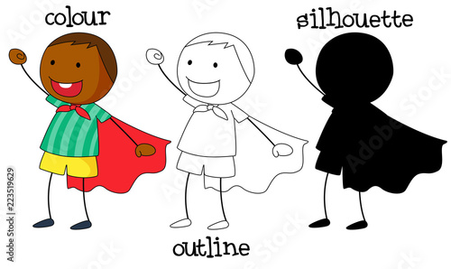 Set of boy wearing super hero different graphic design