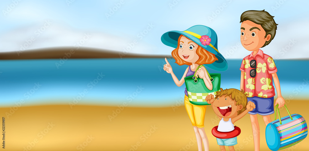 Fototapeta premium A family in vacation