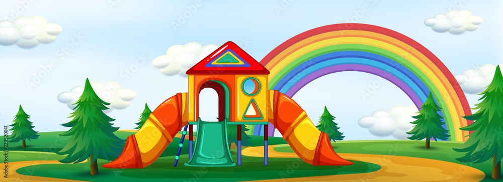 A summer playground background A summer playground background