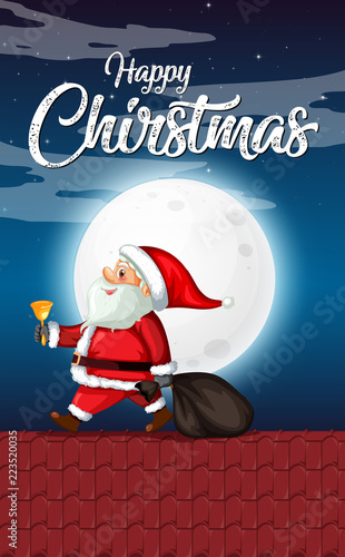 Happy chritmas santa concept card