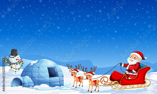 Santa claus in winter background