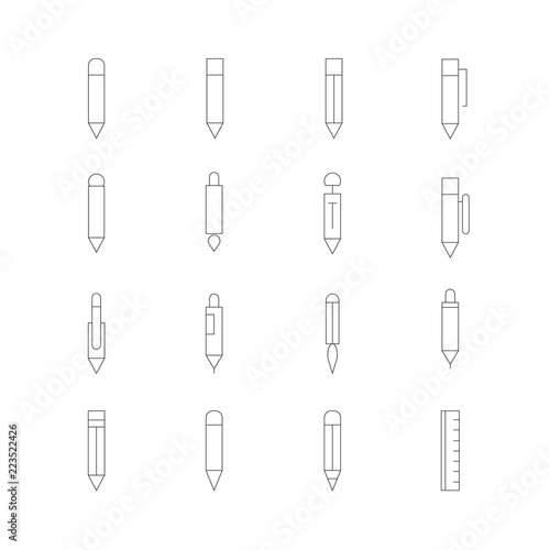 pen icons  thin line