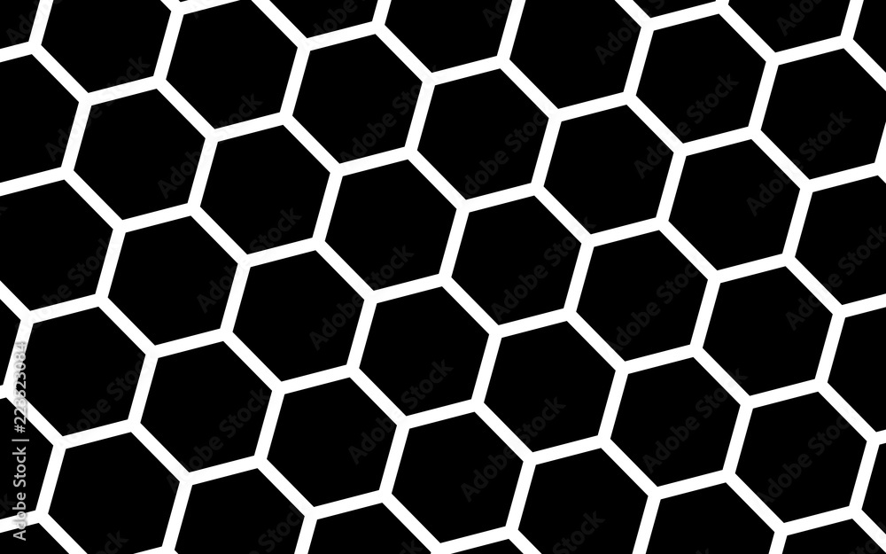 White honeycomb on a black background. Isometric geometry. 3D illustration White honeycomb on a black background. Isometric geometry. 3D illustration