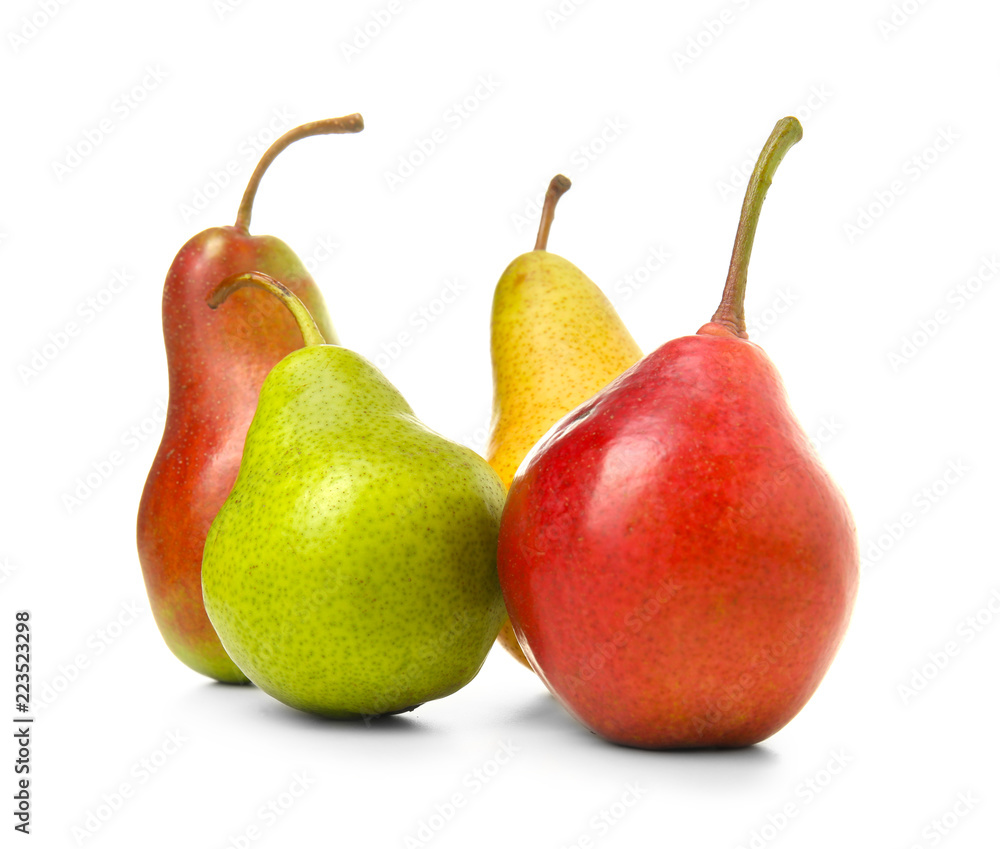 Ripe pears on white background Ripe pears on white background