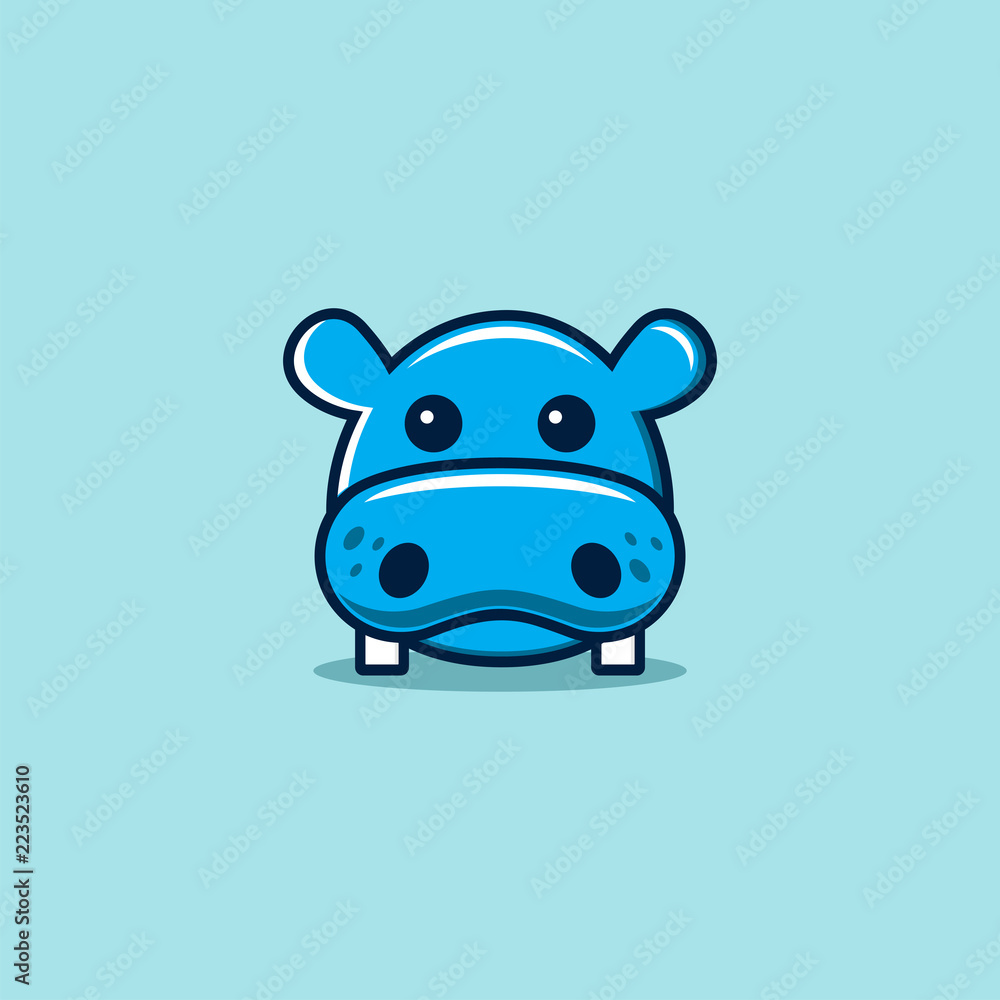 Fototapeta premium Hippo vector icon