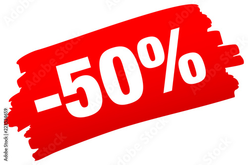Brushstroke "-50%" Red