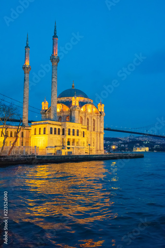 Istanbul Ortakoy Mosque and Bosphorus Bridge