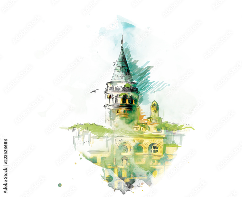 Fototapeta premium Galata Kulesi, İstanbul Boğazı, Tarihi Yarımada, Beyoglu, bosphorus, galata tower