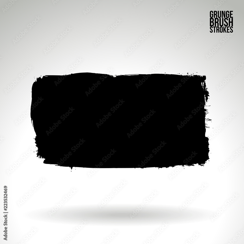 Fototapeta premium Black brush stroke and texture. Grunge vector abstract hand - painted element. Underline and border design.