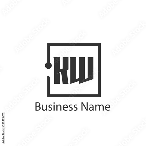 Initial Letter KW Logo Template Design