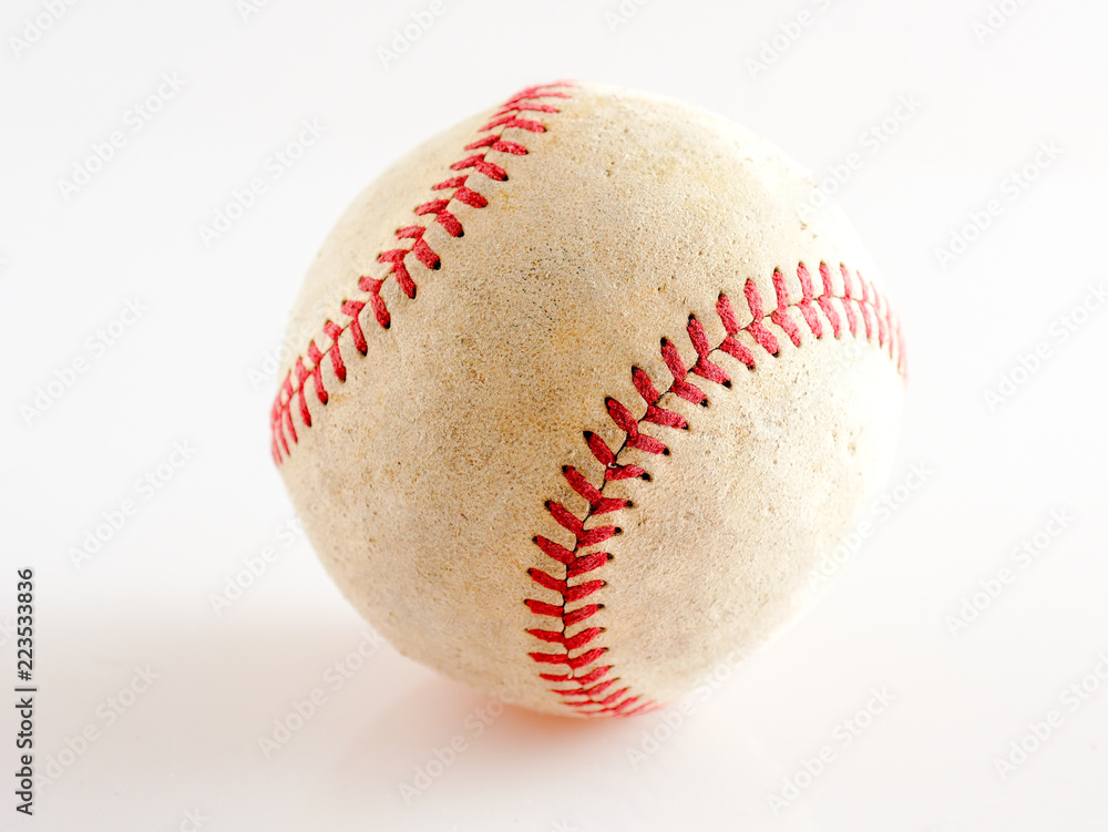 Sports Equipment old Baseball on white background Sports Equipment old Baseball on white background