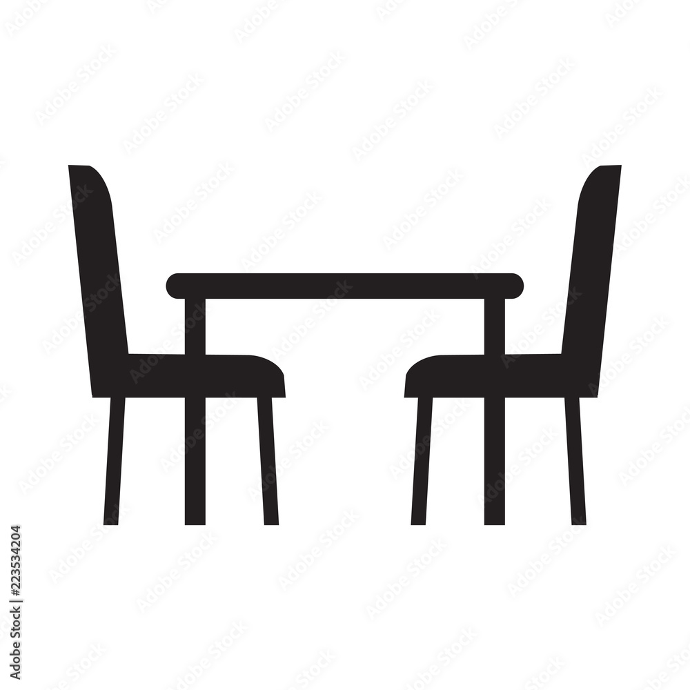 table and chairs icon-vector illustration table and chairs icon-vector illustration