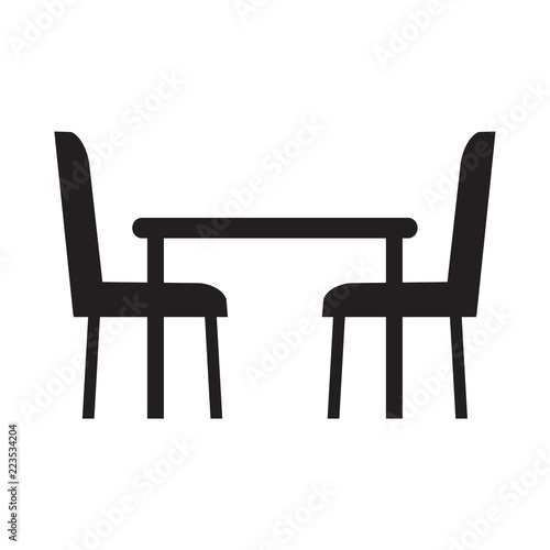 table and chairs icon-vector illustration