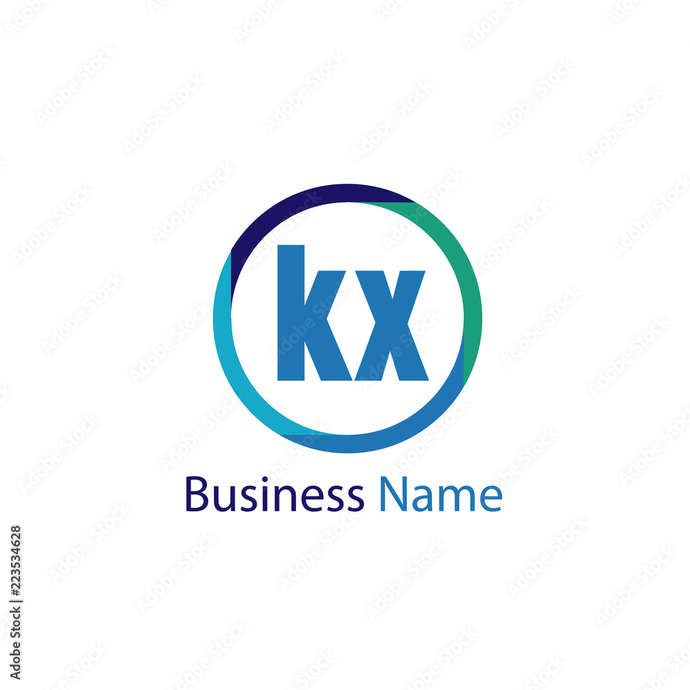 Naklejka premium Initial Letter KX Logo Template Design