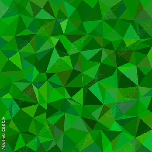 Green abstract irregular triangle tiled background - vector illustration from low-poly triangles