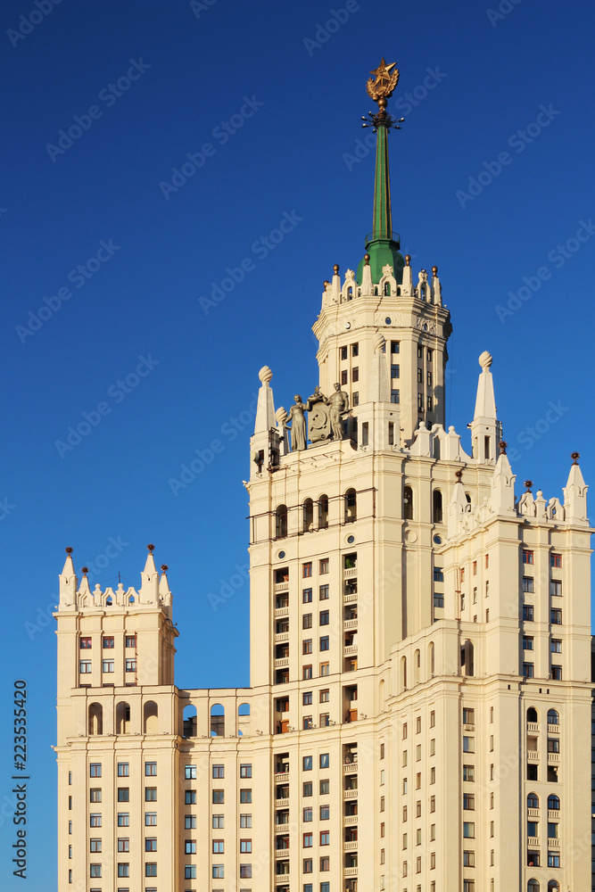 The Stalin's skyscraper at Kotelnicheskaya embankment in Moscow The Stalin's skyscraper at Kotelnicheskaya embankment in Moscow