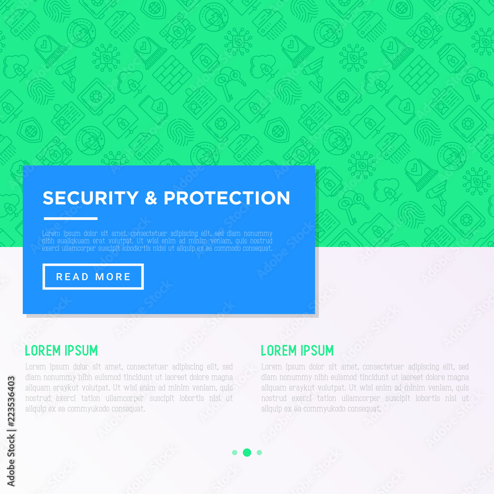 Security and protection concept with thin line icons: mobile security, fingerprint, badge, firewall, face ID, secure folder, surveillance camera, shredder. Vector illustration, print media template. Security and protection concept with thin line icons: mobile security, fingerprint, badge, firewall, face ID, secure folder, surveillance camera, shredder. Vector illustration, print media template.