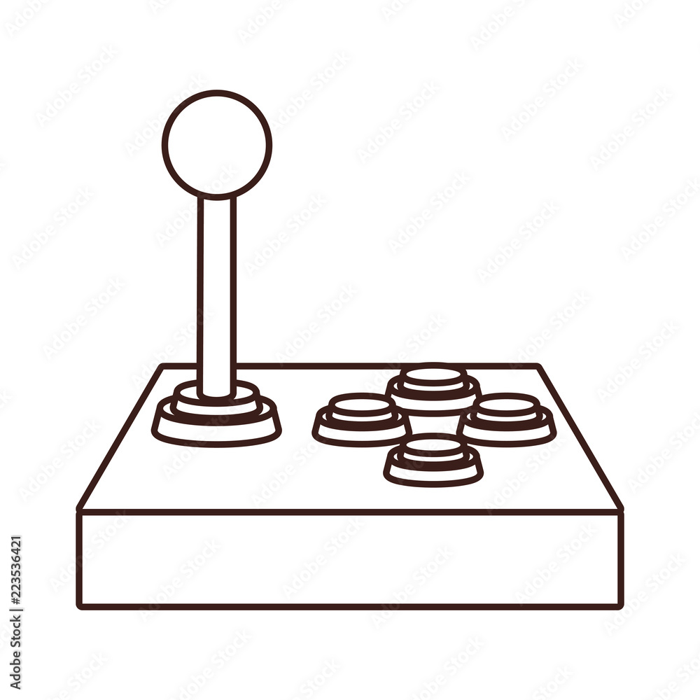 Retro gamepad videogame cartoon in black and white Retro gamepad videogame cartoon in black and white