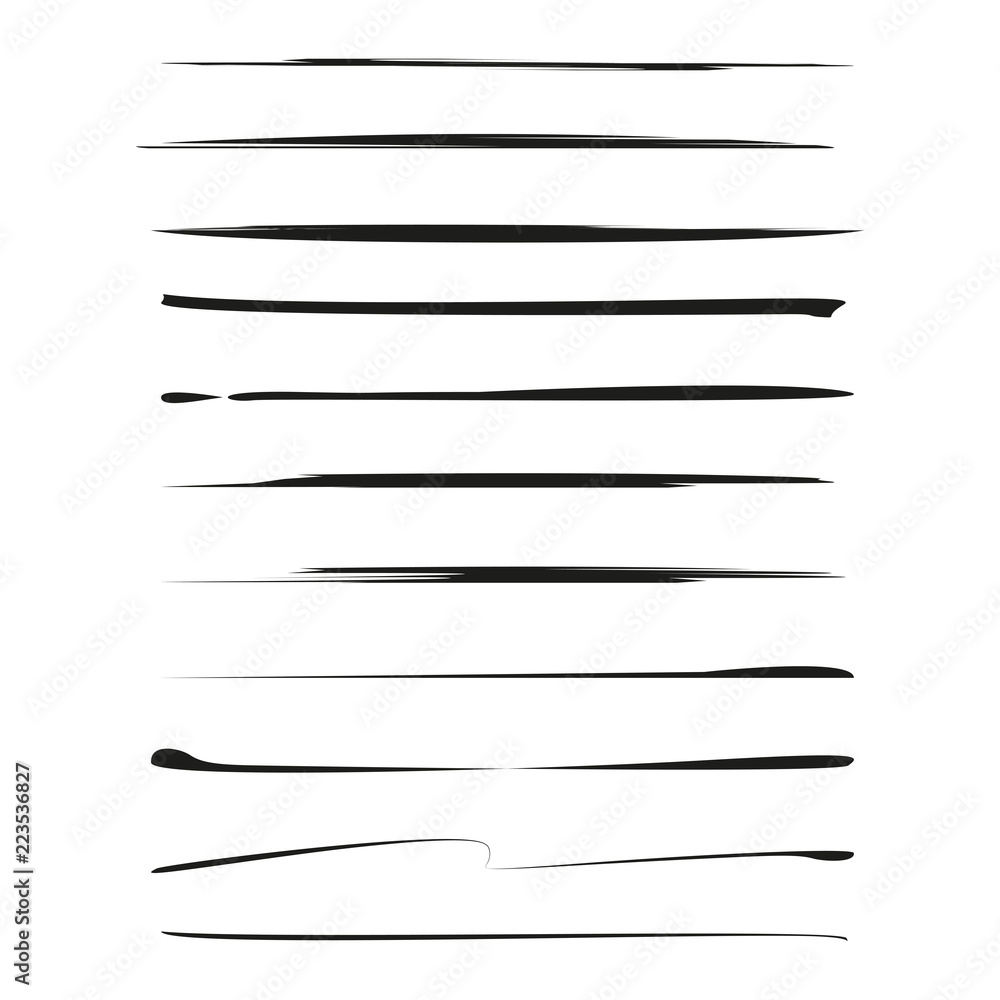 brush lines, underline set brush lines, underline set