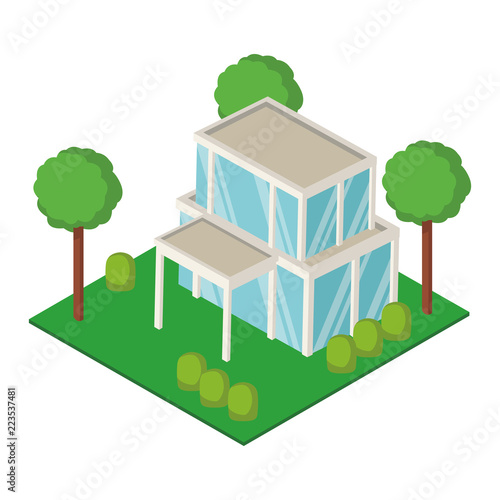 House with garden isometric