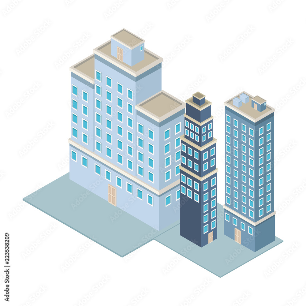 Company buildings isometric Company buildings isometric