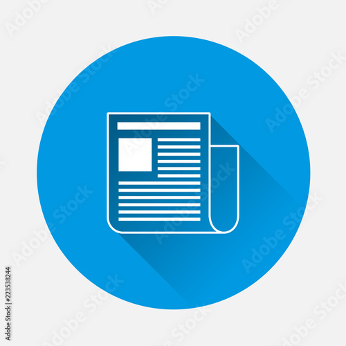Vector illustration Newspaper news on blue background. Flat image news with long shadow. Layers grouped for easy editing illustration. For your design.