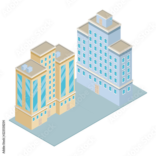 Company buildings isometric