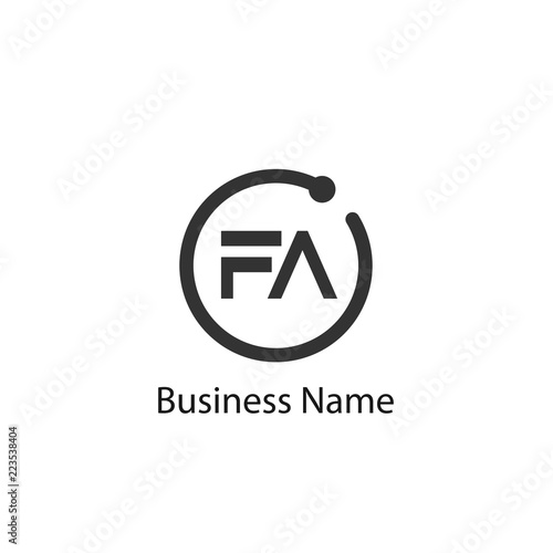 Initial Letter FA Logo Template Design
