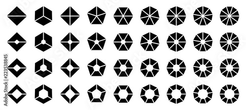 Angled Pie Charts Set Black