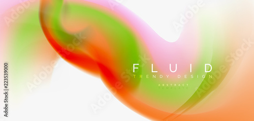 Color flowing wave  trendy liquid design template