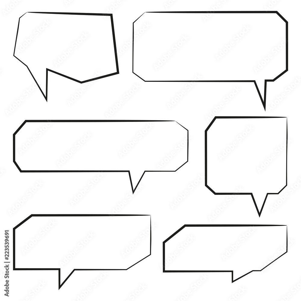 hand drawn speech bubble set hand drawn speech bubble set