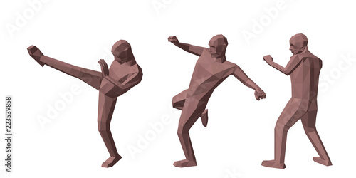 Low poly man makes high kic...
