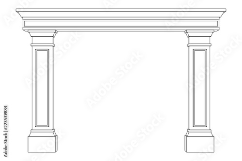 Arch from pilasters. Vector...