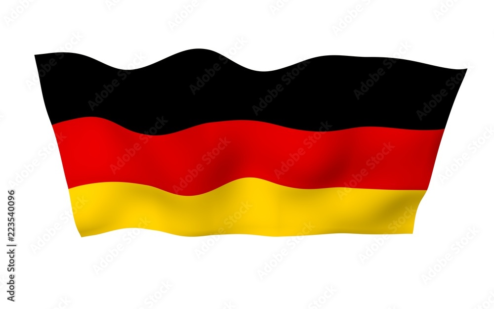 Flag of Germany. Wide format 3D illustration. State symbol of the Federal Republic of Germany. 3D rendering Flag of Germany. Wide format 3D illustration. State symbol of the Federal Republic of Germany. 3D rendering