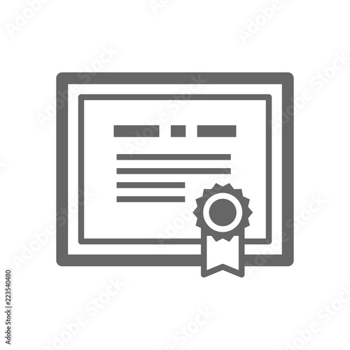 Certificate icon. Diploma of gift certificate. Vector illustration