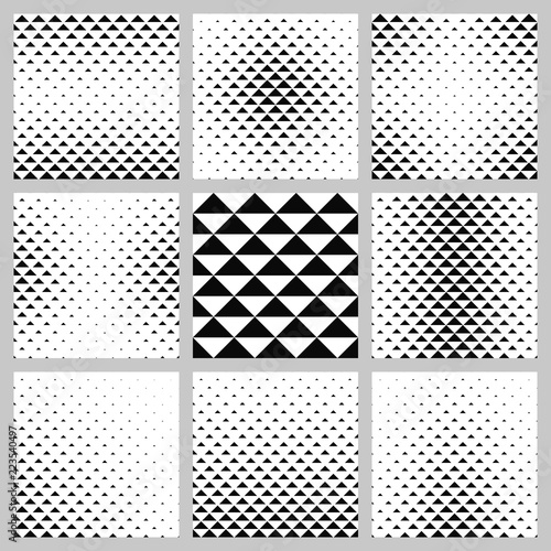 Black and white triangle shape pattern design set