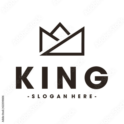 Line Art Crown / Royal and King logo design inspiration Vector