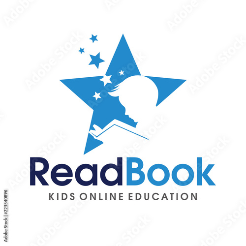 Children Smart reading logo Vector