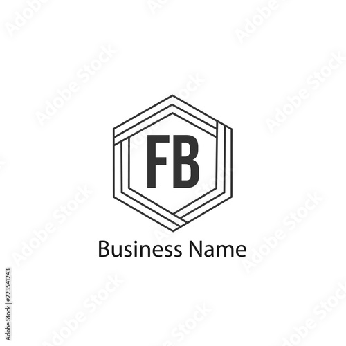 Initial Letter FB Logo Template Design