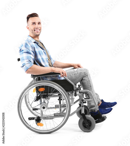 Young man sitting in wheelc...