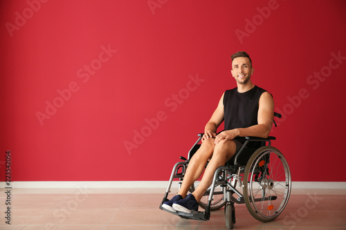 Young man sitting in wheelc...