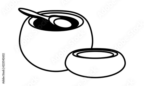 Spa oil pots and spoon
