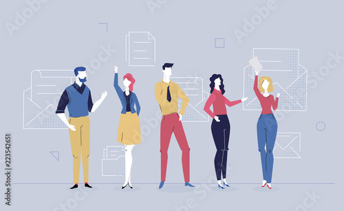 Business correspondence - flat design style colorful illustration