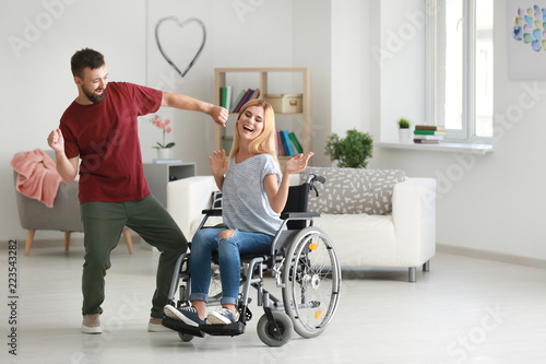 Beautiful woman in wheelcha...