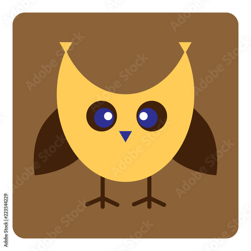 Owl simple icon flat vector illustration. Eps10
