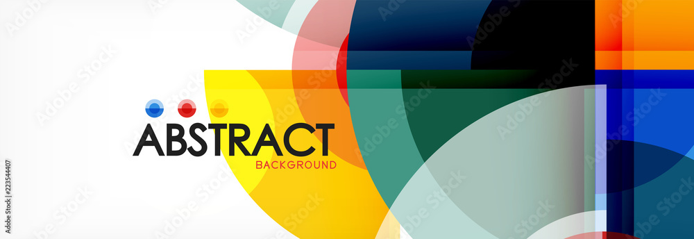 Fototapeta premium Abstract background - multicolored circles, trendy minimal geometric design