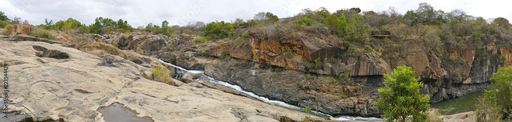 Rock Formations and Waterfall at Lowveld National Botanical Garden, Nelspruit, Mpumalanga, South Africa
