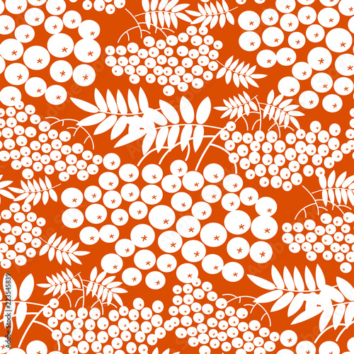 Simple one-color rowanberry seamless pattern